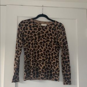 Cynthia Rowley Leopard Cashmere Sweater